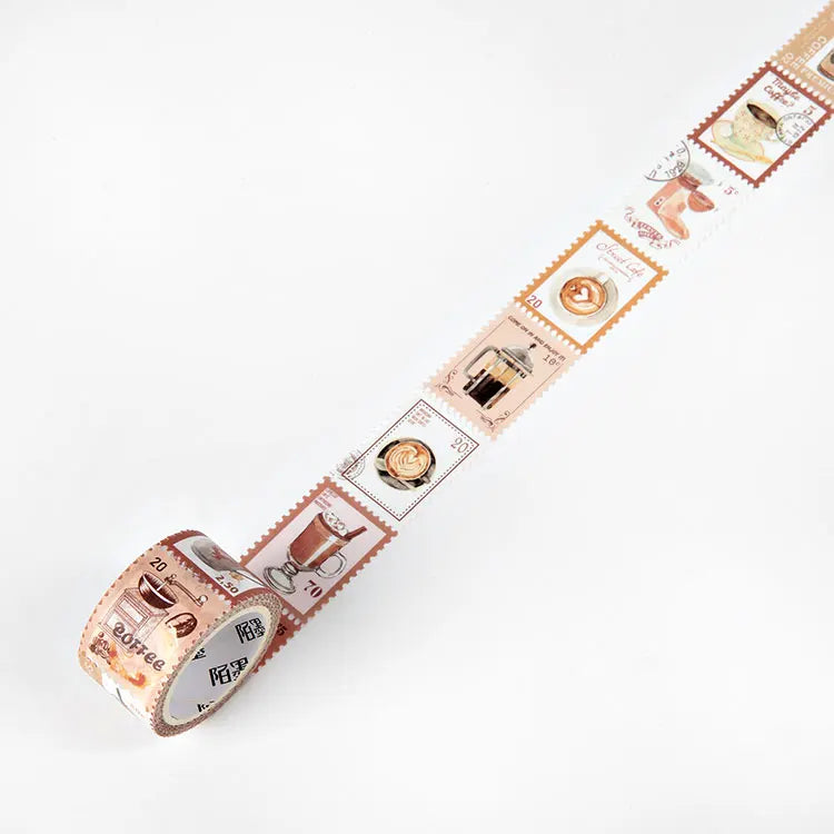 JIANQI Vintage Stamp Plant Washi Tape Stick Labels Paper Stickers Masking tape DIY Scrapbooking Material Craft Supplies
