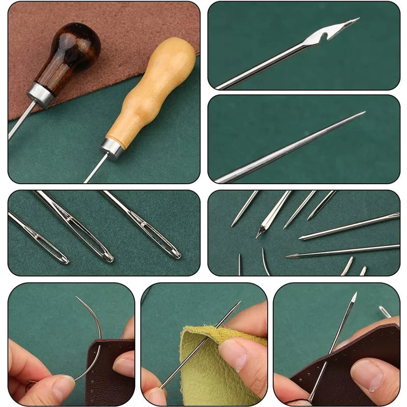 Upholstery Repair Leather Sewing Kit for Shoes Sofa Tent Carpet Leather Craft DIY Seam Ripper Sewing Thread Needle