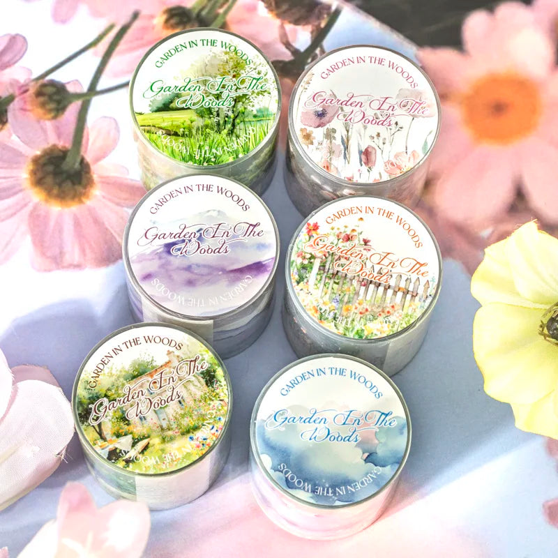 JIANQI 40mm*2m PET Tapes forest garden DIY Scrapbooking Decor Photo Album Collage Junk Journal Materials Aesthetics Stickers