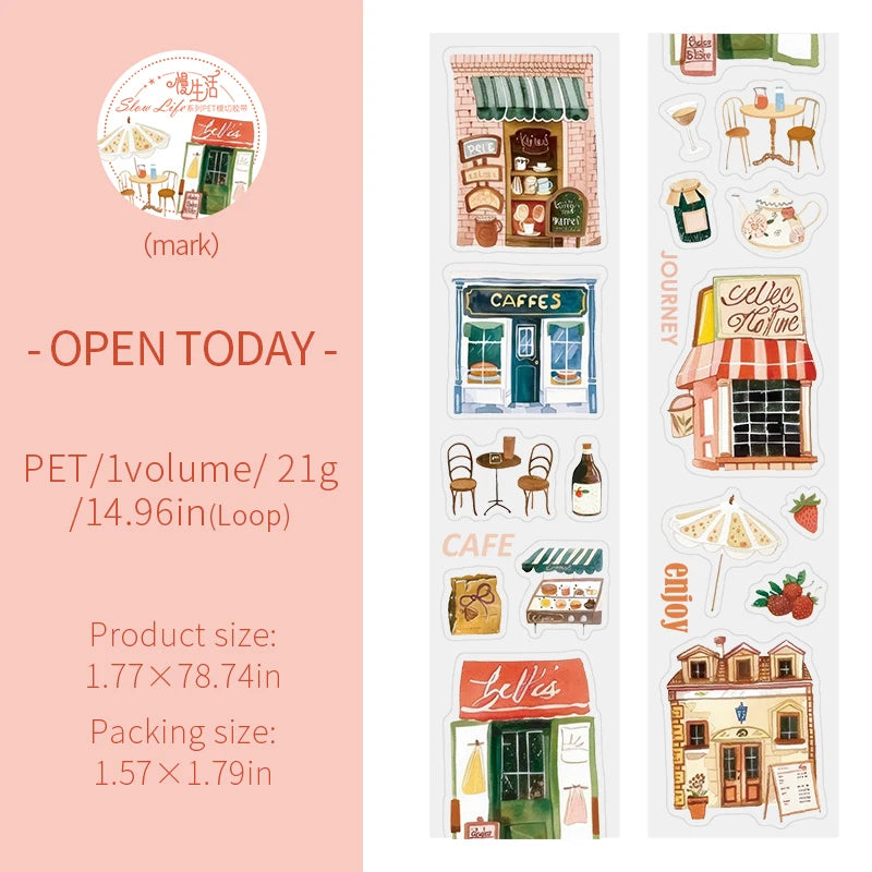 JIANQI 45mm*2m PET Daily Life tape Sticker Decorative collage Adhesive Diy Scrapbooking hand made Masking tape