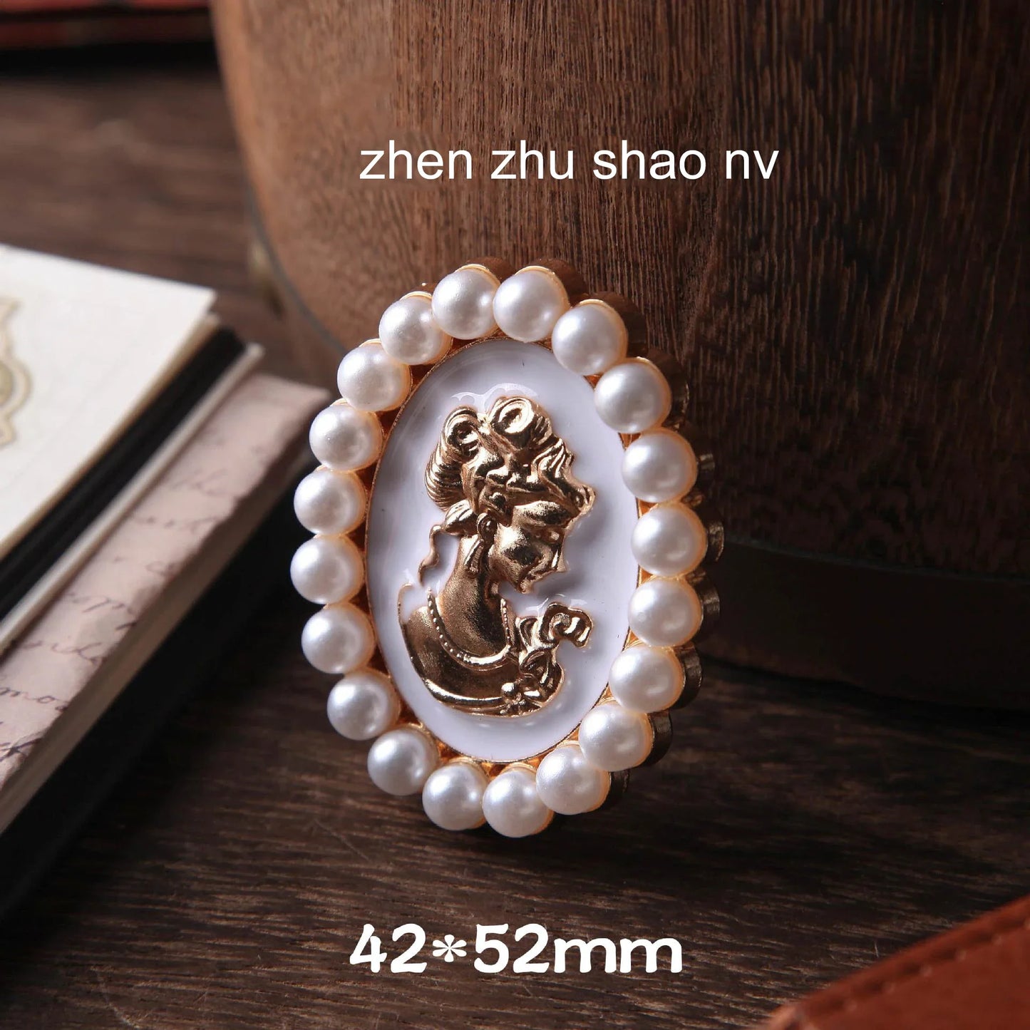 JIANWU Camellia Beauty Series Vintage Pearl Flower Landscaping Material Metal Clip Creative DIY Journal Stationery