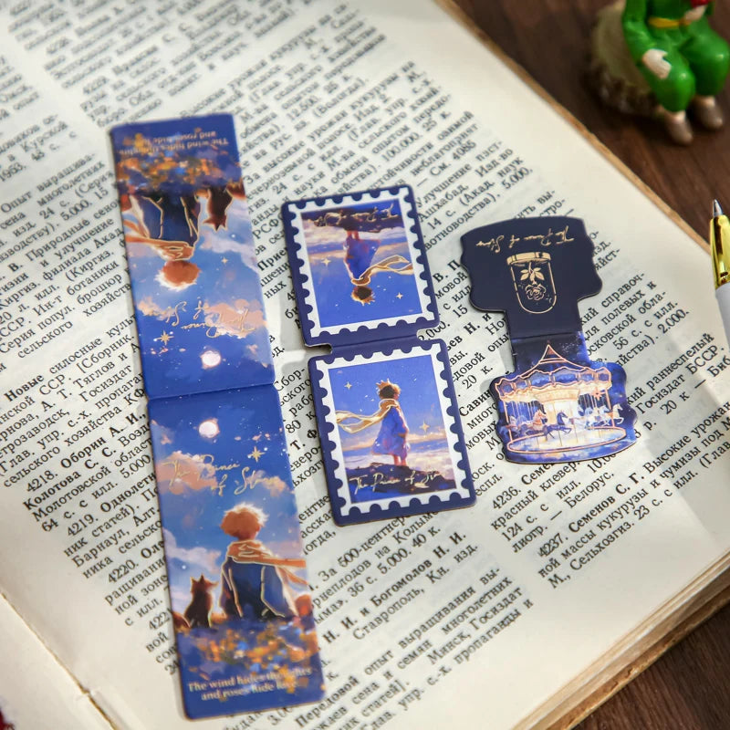 JIANQI 3pcs Journey to the Universe Magnetic Bookmark For Pages Books Readers