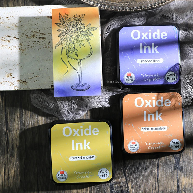 Oxidized Water-based Ink Pad Smearing Art Magazine Manual Ledger Seal DIY Envelope/Birthday Greeting Card Decorative Pigment