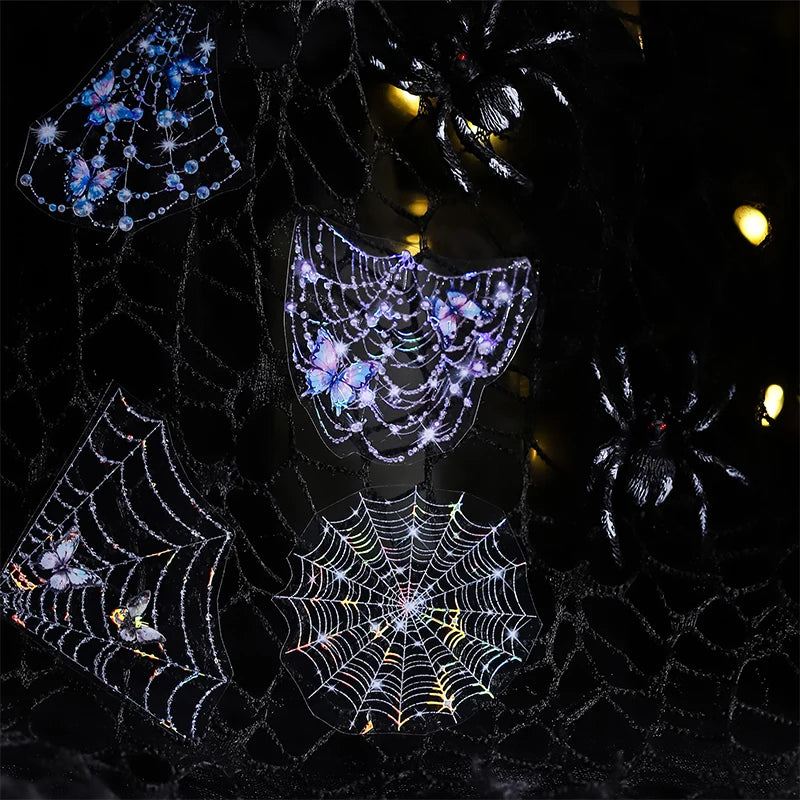 JIANQI 50mm*2m PET Fantasy Spider Web tape Sticker Decorative collage Adhesive Diy Scrapbooking hand made Masking tape