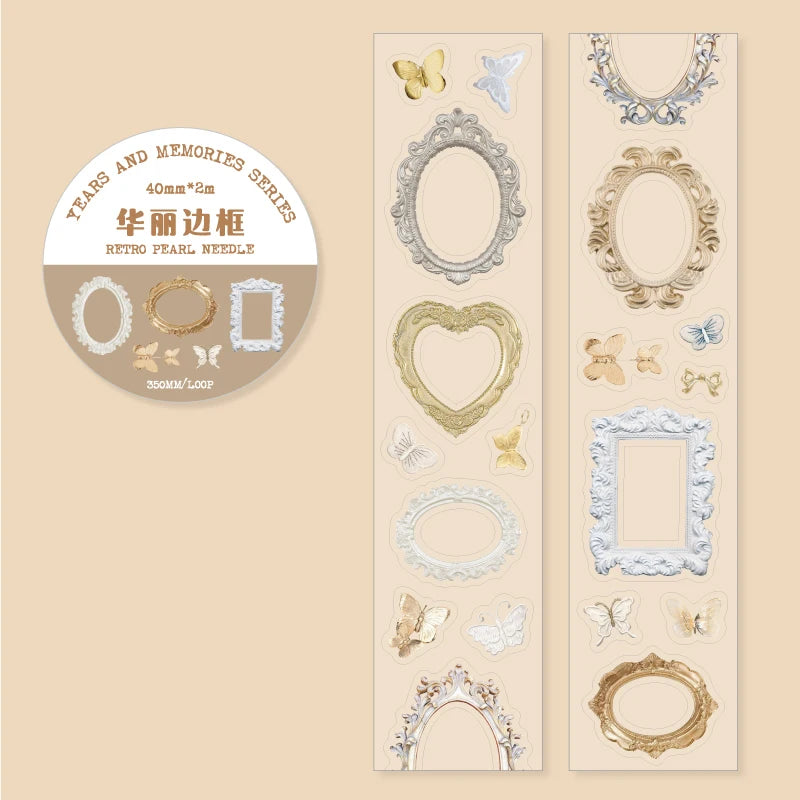 JIANQI 4cm*3m 1 roll PET Tape Creativity Decorative Diary Album Scrapbooking material Masking tape Junk Journal Supplies
