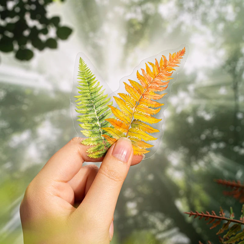 JIANQI Plant Sticker pack 20pcs Natural plants Transparent Waterproof Grass hand account Decoration Scrapbooking supplies