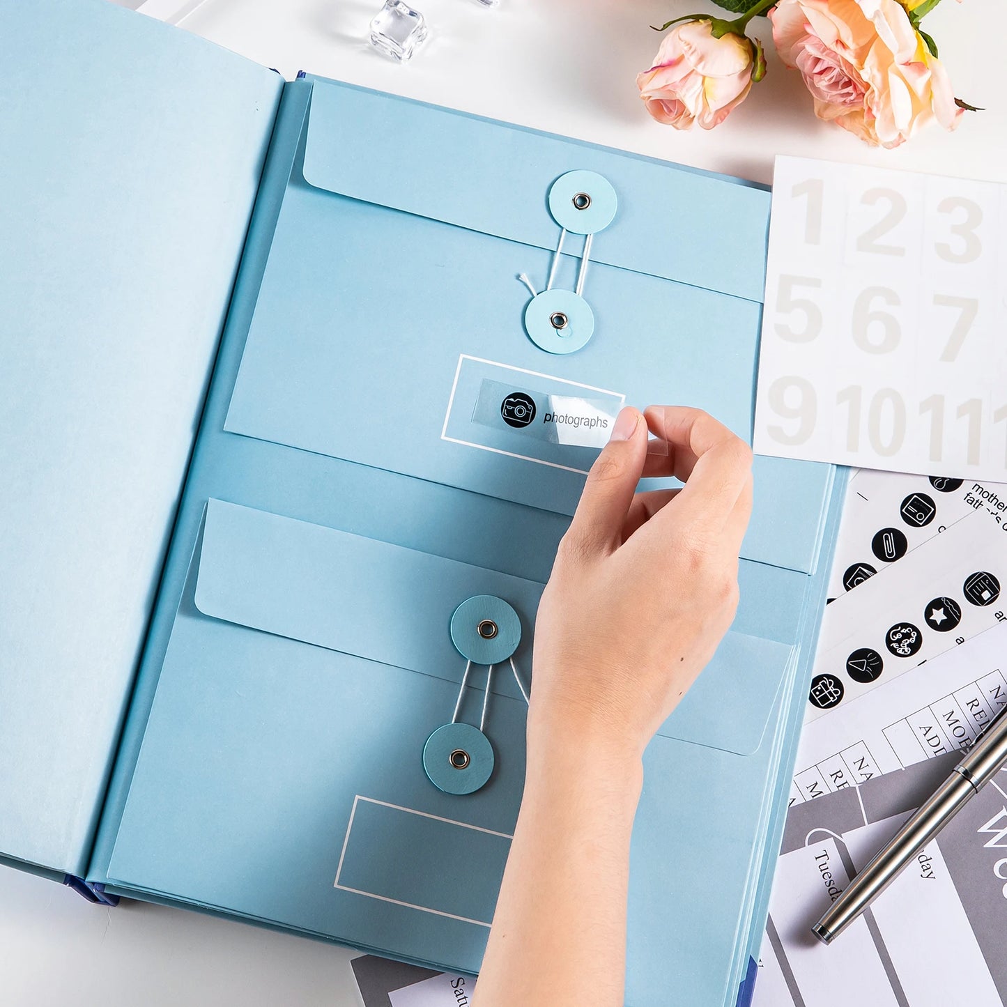 Document Organizer Folio with 12 Pockets Envelopes in Case I Go Missing Binder Important FileOrganizer Comes Labels Sticker