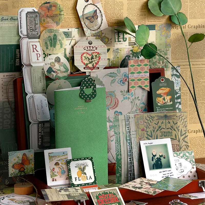 Journal 86pcs/pack DIY Scrapbooking Pack Collage Junk Journal Decor Stickers Materials Paper Combo Kit Aesthetics Stationery