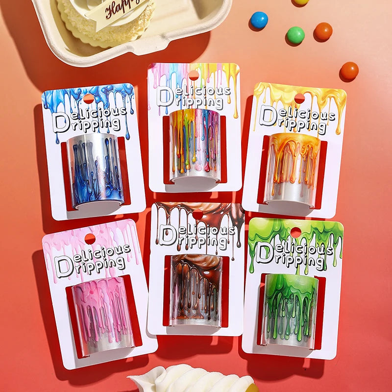 JIANQI 50mm*2m PET Delicious Dripping Tapes DIY Scrapbooking Decor Photo Album Collage Journalling Materials Aesthetics Stickers
