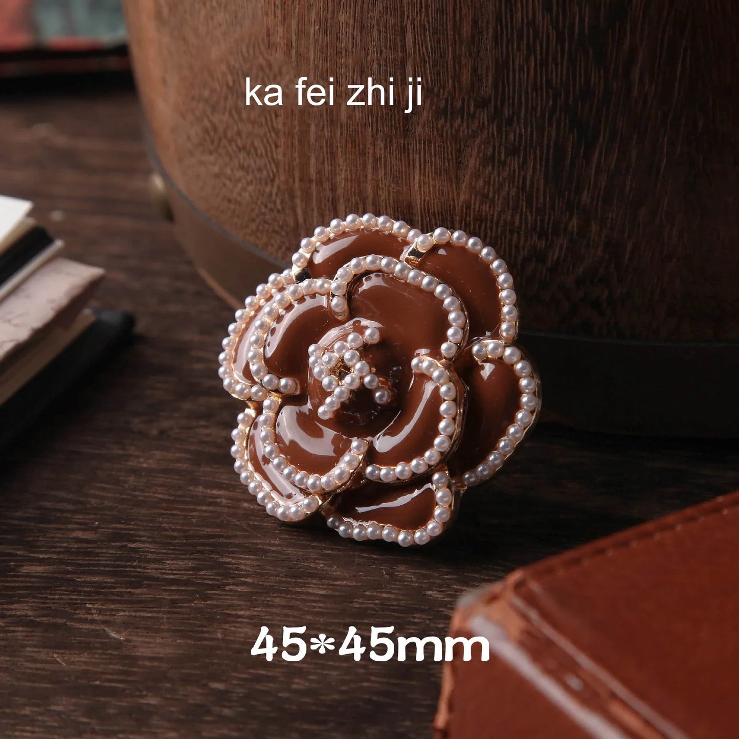 JIANWU Camellia Beauty Series Vintage Pearl Flower Landscaping Material Metal Clip Creative DIY Journal Stationery