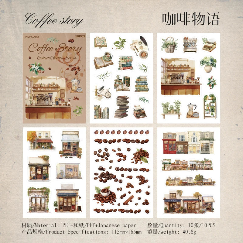 10 pcs PET Die cut Stickers book Butterfly Plants Flowers Decorative handmade Scrapbooking Material Diary Album Craft Supplies