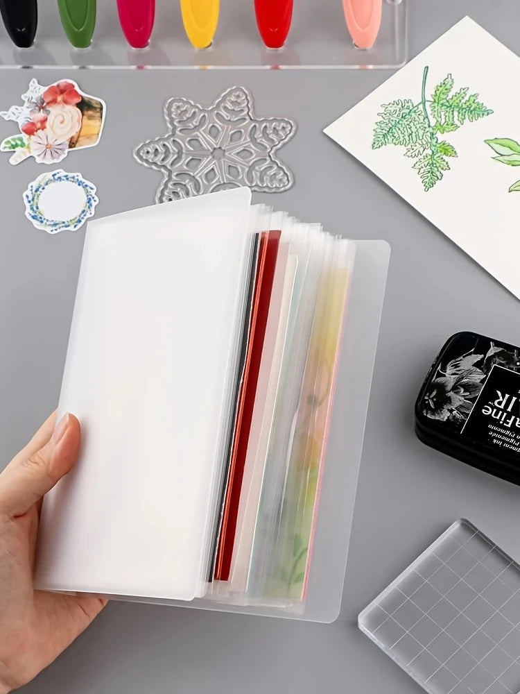 40-Page Classic A6 Photo Storage Album - Zippered Binder Pockets for Scrapbooking, Transparent Protector Sheets for Photo Cards