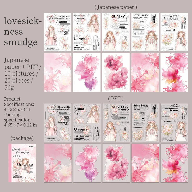 JIANQI 20 sheet PET Stickers book Cute Girl Creative Decorative handmade Scrapbooking Material Diary Album Craft Supplies