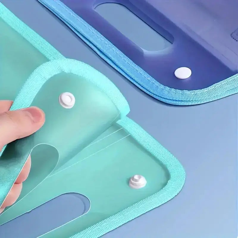 Waterproof A4 Vertical File Organizer with 13 Pockets, Thick PP Translucent Document Holder, Multi-Color Office Storage Folder