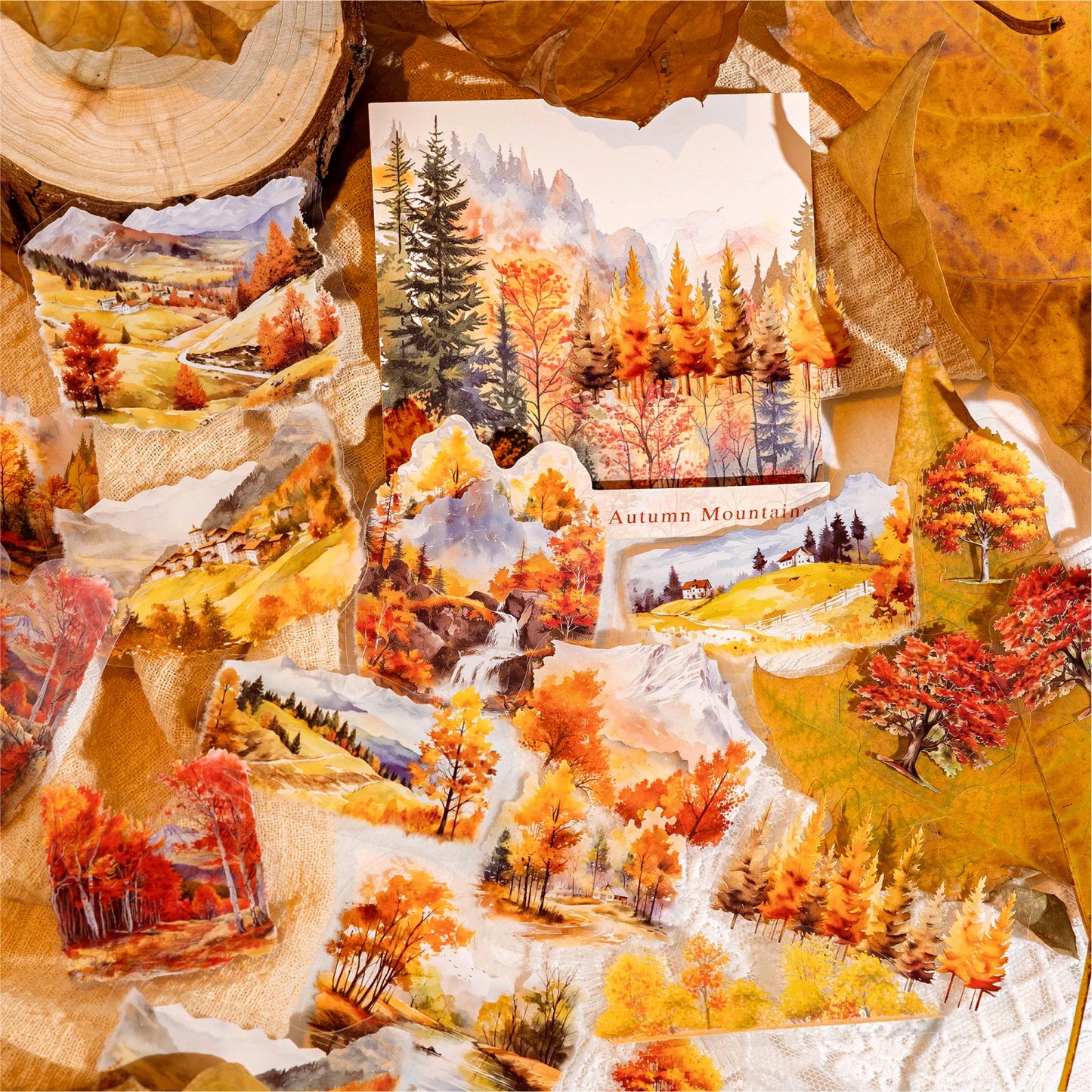 JIANQI 30 pcs/lot Beautiful scenery PET waterproof sticker Pack Retro Art decorative hand tent collage Scrapbooking supplies