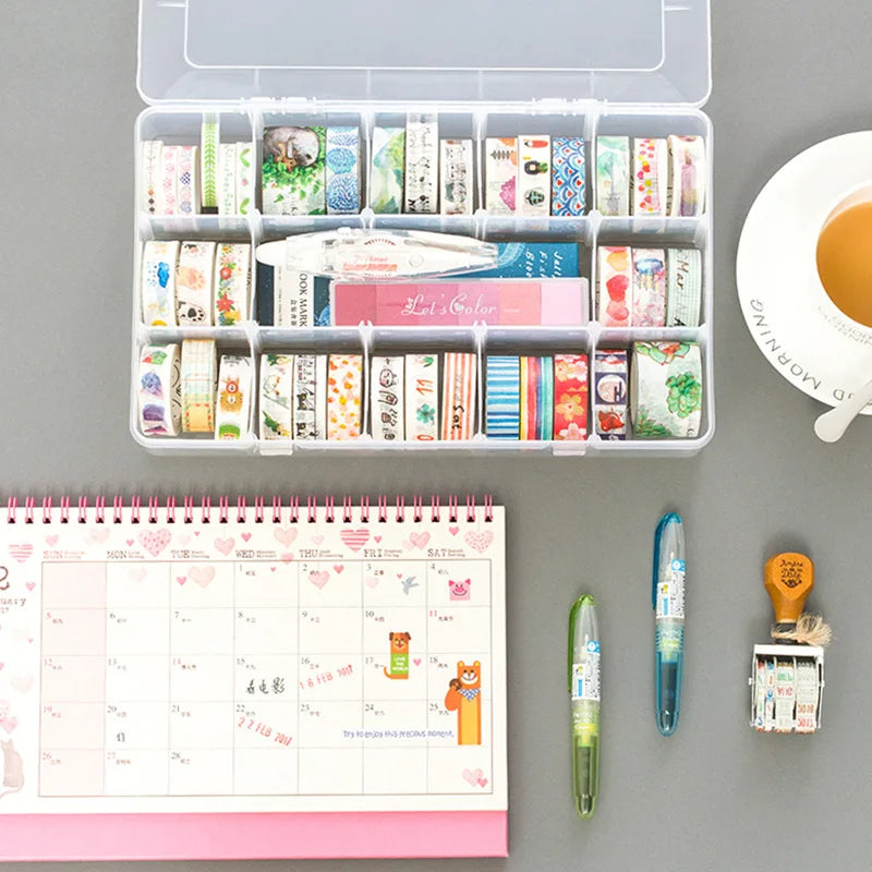 Washi Tape Box Organizer Storage Masking Tape Desktop Tape Diy Sticker Roll Tape Holder Storage