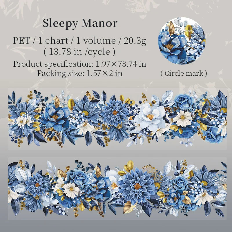 50mm*2m PET Natural Plant Flowers tape Sticker Decorative collage Adhesive Diy Scrapbooking hand made Masking tape
