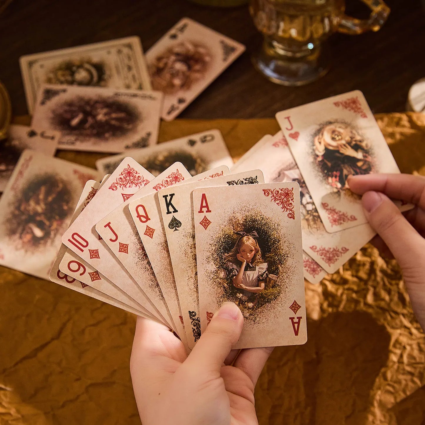 JIANQI 55 pcs Retro poker cards material paper Decorative Scrapbooking Diary Album hand made Collage material Background paper