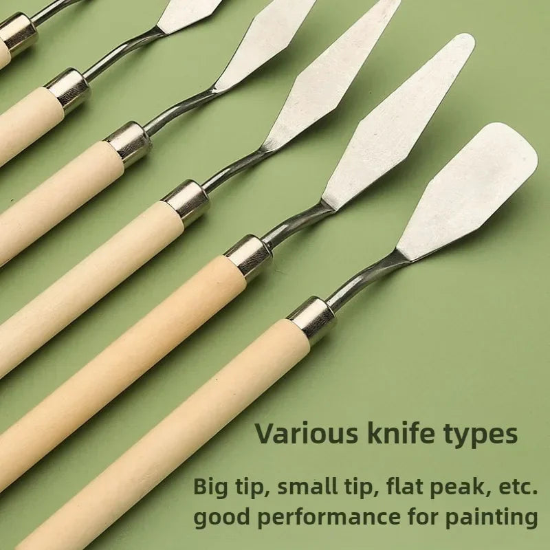 7Pcs/Set Stainless Steel Oil Painting Knives Artist Crafts Spatula Palette Knife Scraper Drawing Art Tools Stationery Supplies