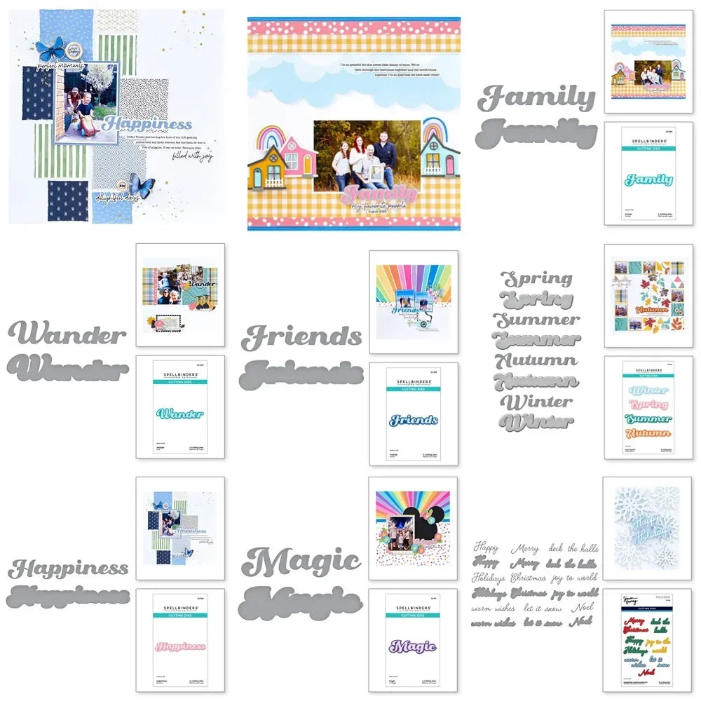 Decoration Multiple Word 2025 NEW Cutting Dies Scrapbook Diary Decoration Stencil Embossing Template DIY Greeting Card Handmade