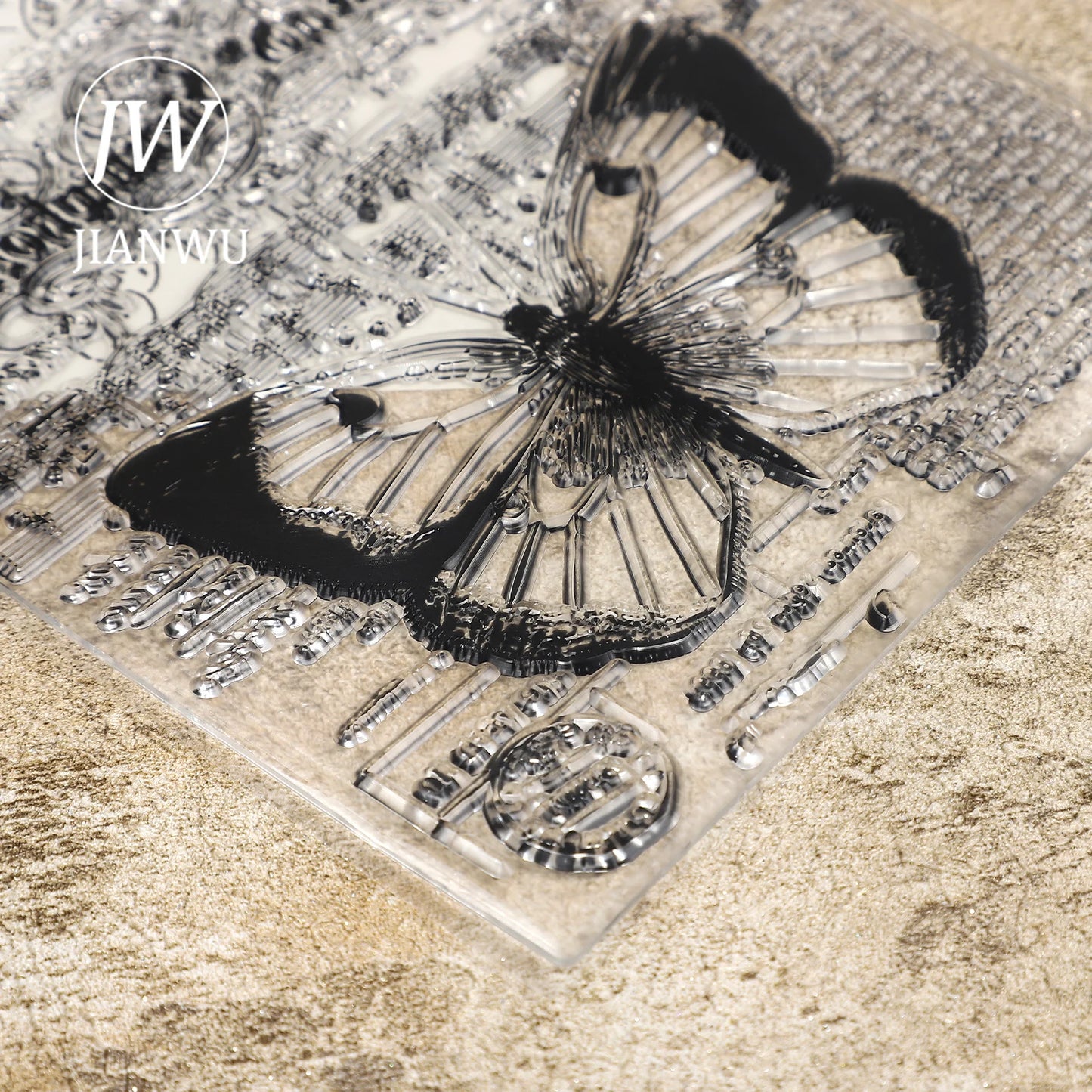 JIANWU Vintage Sunflower Plant Butterfly Landscape Material Collage Transparent Silicone Stamp Creative DIY Journal Stationery