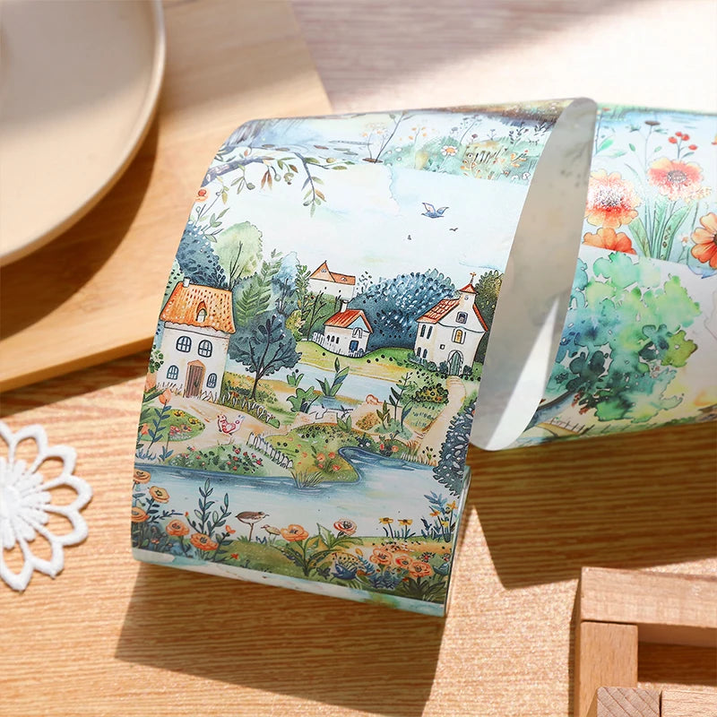 80mm*2m Four Seasons Landscape Tapes Collage Junk Journal DIY Scrapbooking School Supplies Aesthetics Decor Tapes Stickers