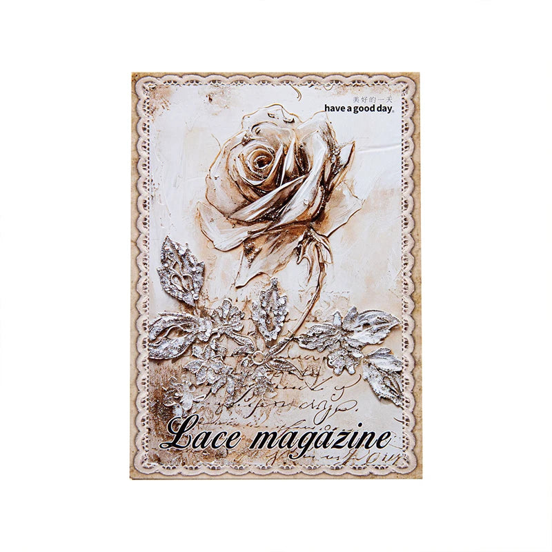 30pcs Vintage Art paper Materials Lace paper Scrapbook Materials DIY Photo Album Collage Journal Creative Stationery paper