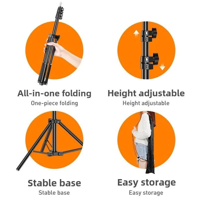 Universal 160cm Tripod for Mobile Phone Photography Stand Led Support for Cell Phone for Youtube Video Phone Stand