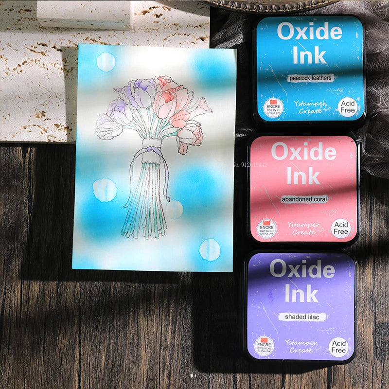 Oxidized Water-based Ink Pad Smearing Art Magazine Manual Ledger Seal DIY Envelope/Birthday Greeting Card Decorative Pigment