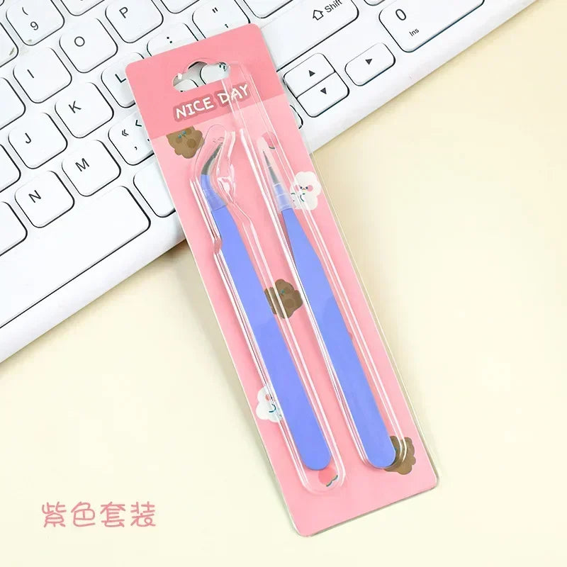 Stainless Steel Tweezers Scrapbook Sticker Tape Picking Straight Head Elbow Tweezers DIY Junk Journal Album Crafts Supplies