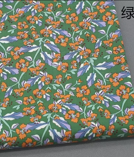 145x50cm Pastoral Floral Poplin Cotton Fabric DIY Children's Wear Cloth Make Bedding Quilt Decoration Home