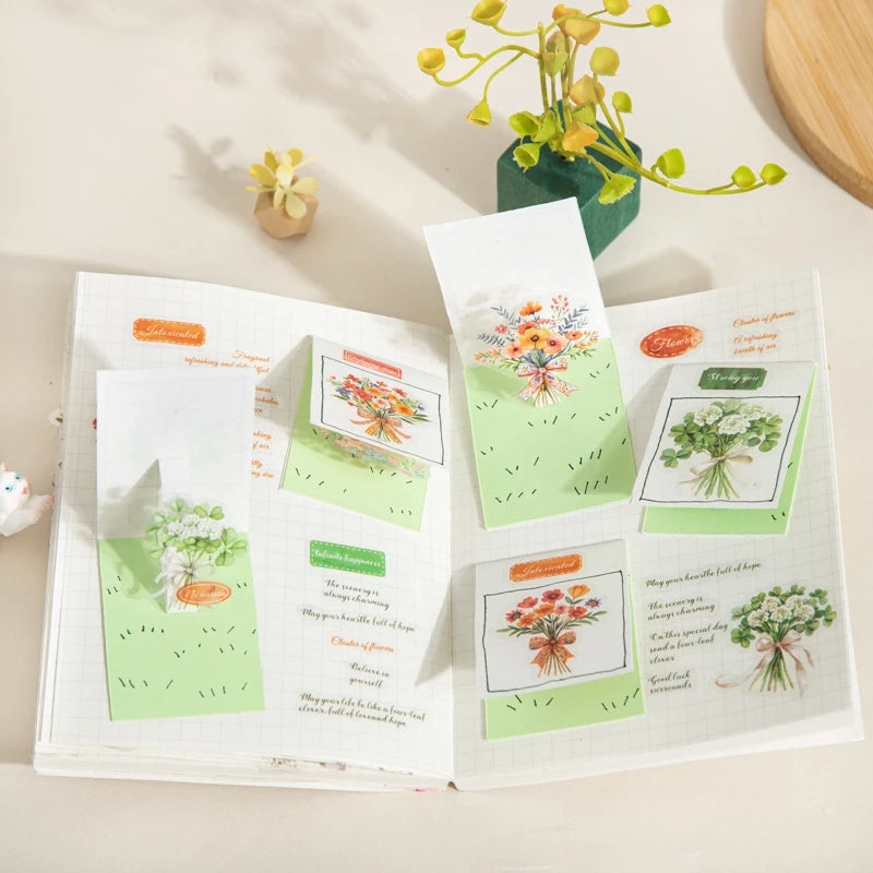 1 roll Flowers in full bloom PET Decorate Adhesive Tape Retro Plant Masking Washi Tape Scrapbooking Stickers Label Stationery
