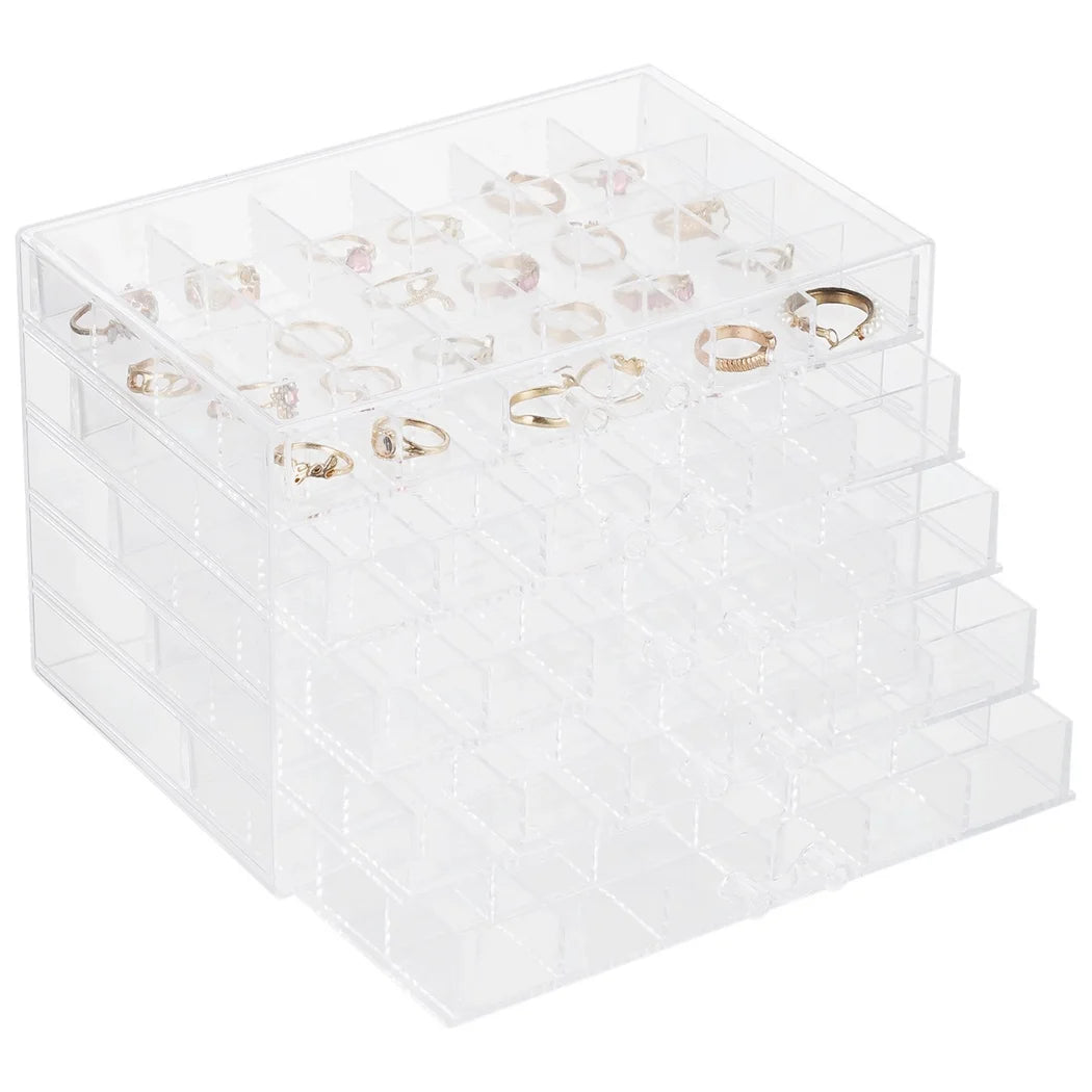 Earring Storage Box Organizer Acrylic Jewelry Storage Box Holder With 5 Drawers Transparent Jewelry Display Stand Earring Box