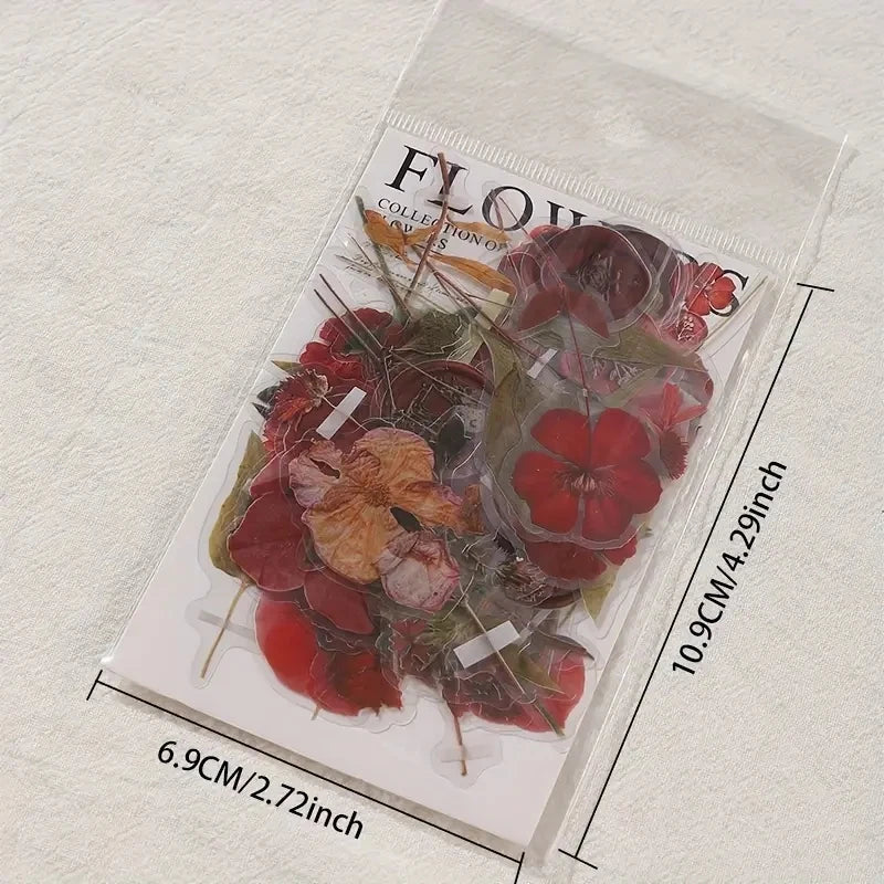 JIANQI 40 pcs Dried Flower Collection Record PET Stickers Decorative handmade Scrapbooking Material Diary Album Craft Supplies