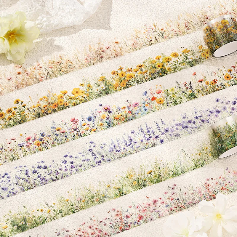 JIANQI 30mm*2m Creative Plants and Flowers tapes hand tent DIY Stick Labels Scrapbooking Material Junk Journal Supplies