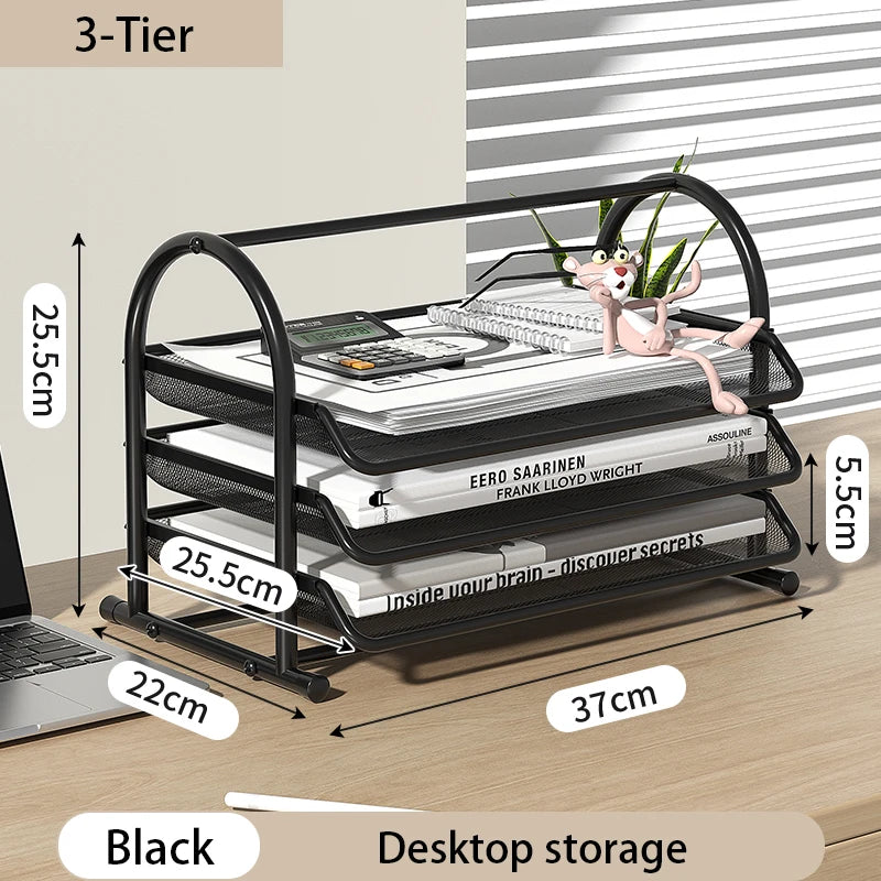 3 Tier Mesh Desk Organizers,Office Supplies Organizer,Desk Organizer Tray,File Storage,Mesh Paper Tray,File Organizer Tray