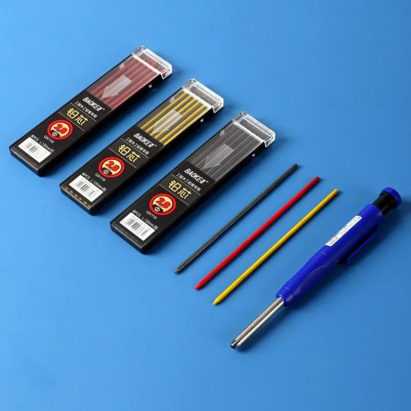 2.8mm Carpenter Mechanical Pencil with Sharpener for Woodworking Construction Long Head Carpenter Pencil Cute Stationery
