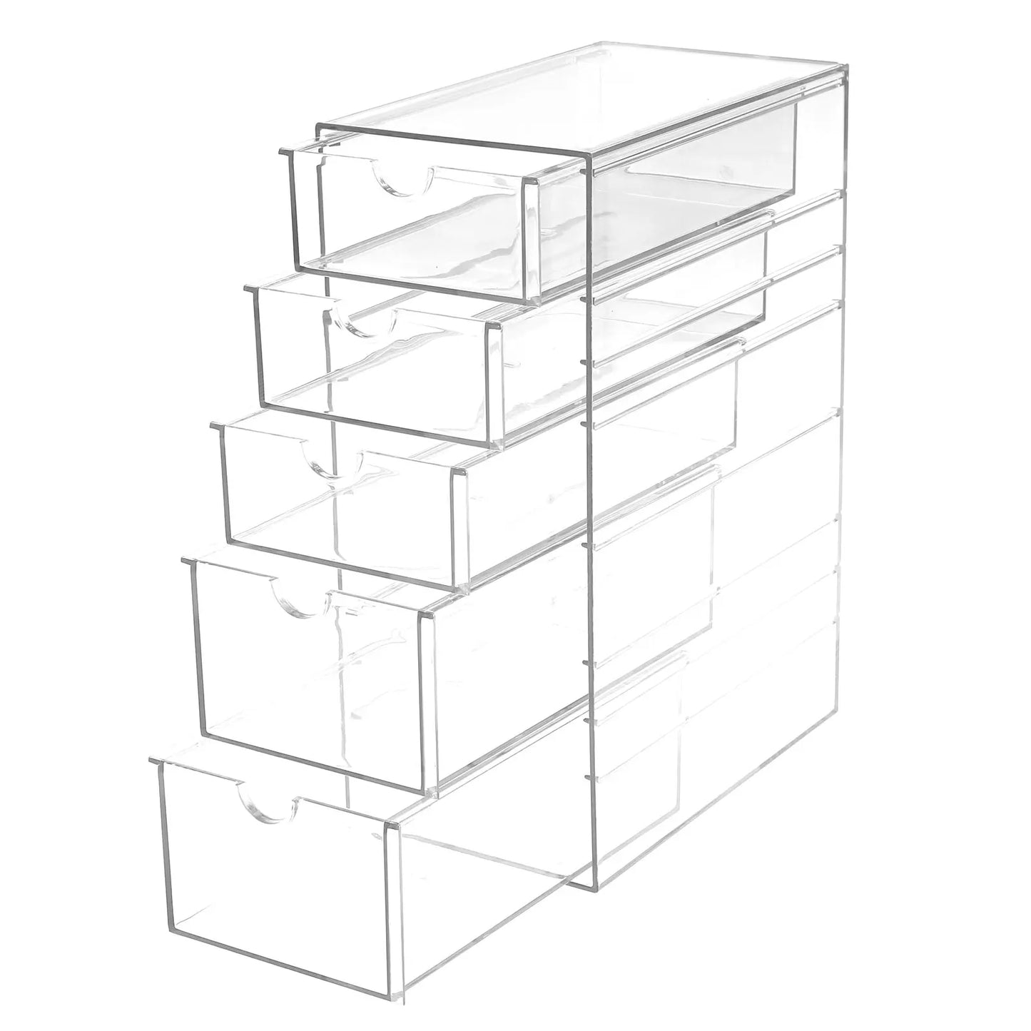 4/5Layer Acrylic Drawer Organizer Stationery Storage Box Glasses Clear Desk Makeup Hair Display Pencil Holder Office Student