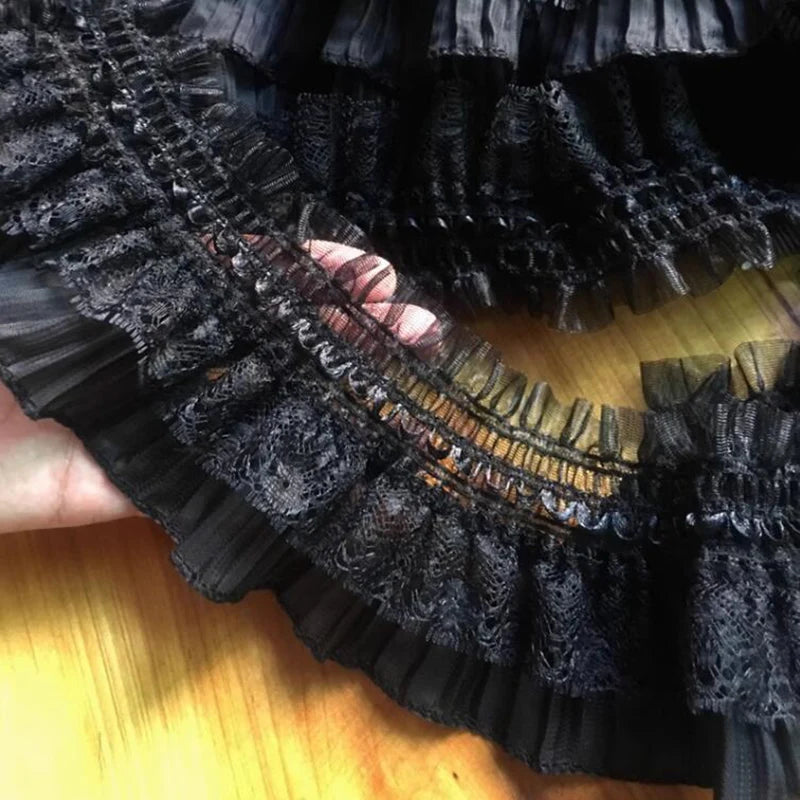 1 Yard Embroidery Elastic Lace Clothing Lace Fabric Lace Layer Materials Vintage Dress Lace Accessories 7.5CM