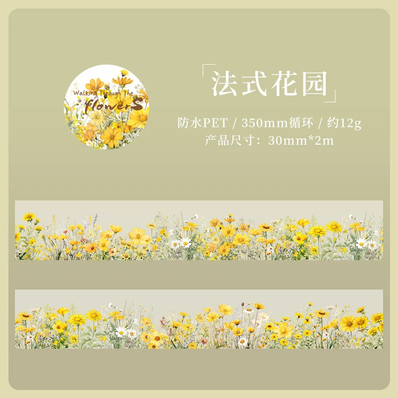 JIANQI 30mm*2m Creative Plants and Flowers tapes hand tent DIY Stick Labels Scrapbooking Material Junk Journal Supplies