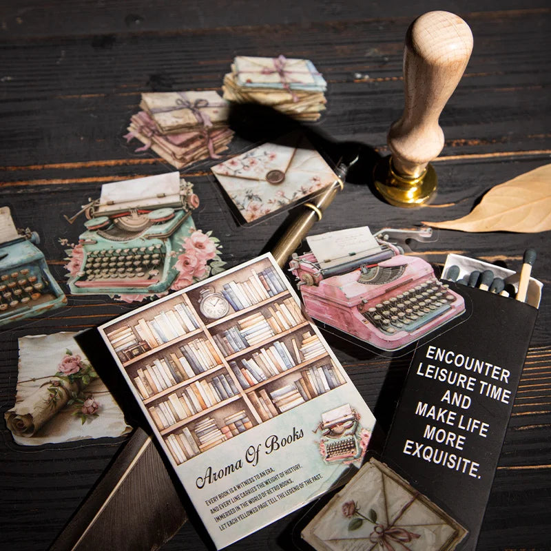 JIANQI 20pcs Vintage Deco Stickers Stationery supplies Diy Junk Journal Hand made Planner Collage material Scrapbooking supplies