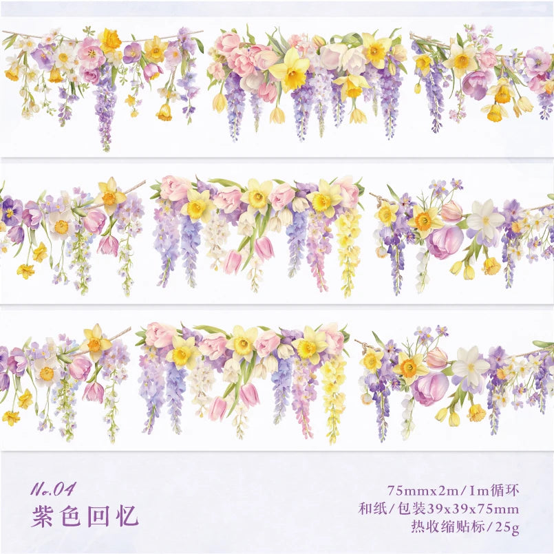 JIANQI 75mm*2m cane vine Tape Stickers Creativity Scrapbooking Hand Account Adhesive hand made Diy Junk Journal Craft Supplies