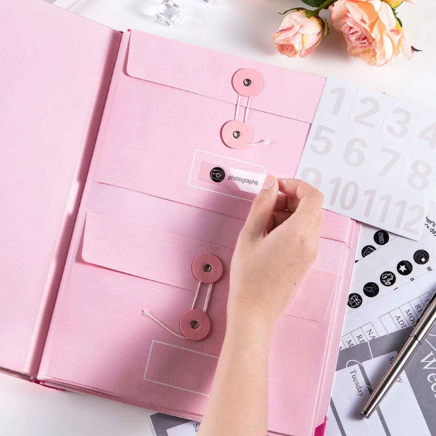 Document Organizer Folio with 12 Pockets Envelopes in Case I Go Missing Binder Important FileOrganizer Comes Labels Sticker
