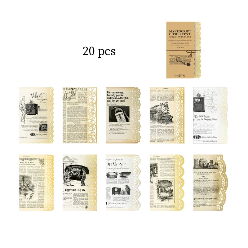 Retro Creative Material Paper Lace Hollow Border Letter Material Movement Album Decorate Hand Account DIY Materials Journaling