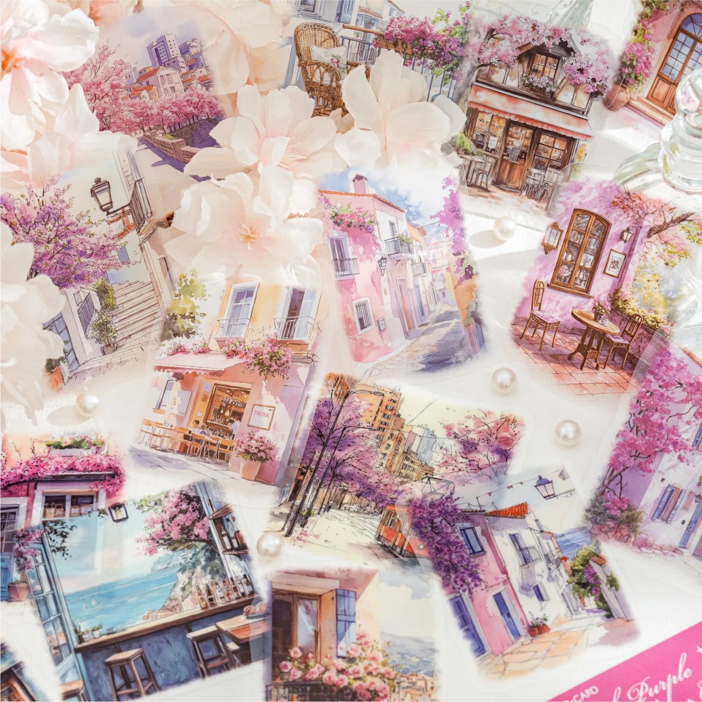 15 pcs Large size Street Walk Landscape Sticker Pack Junk Journal DIY Scrapbooking School Supplies Collage Stationery Stickers