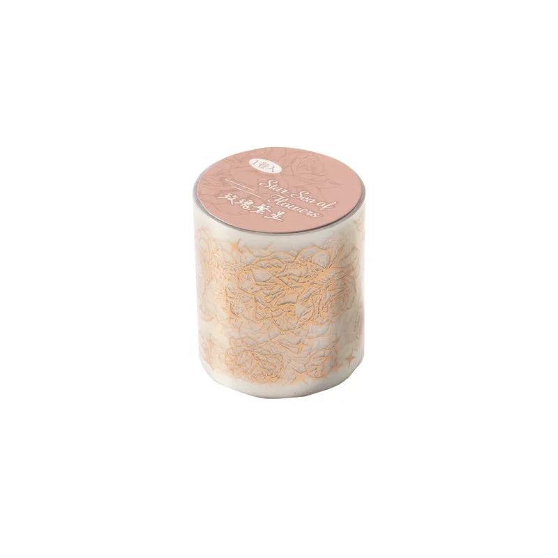 JIANQI 45mm*2m PET bronzing Plants Flowers Tapes DIY Scrapbooking Decor Photo Album Collage Journalling Materials Stickers