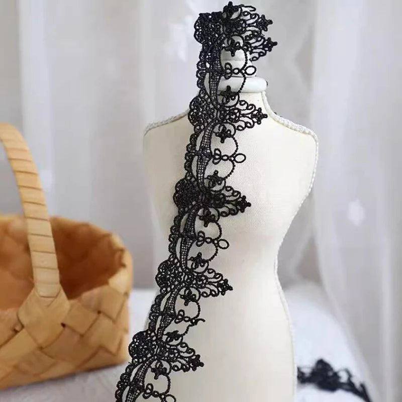 1Yard Cotton Embroidered Flowers Lace Material Ribbon DIY Collar Neckline Trim Sewing Garment Accessories 5cm Wide