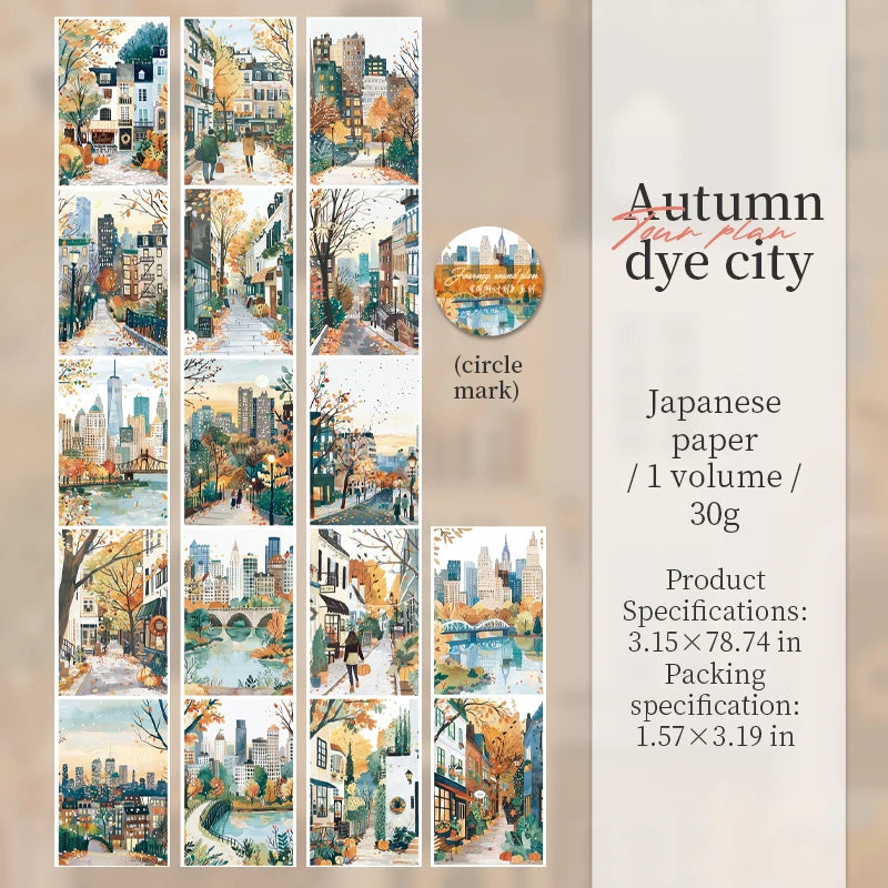 JIANQI 80mm*2m Travel Scenery Stickers PET Materials DIY Scrapbooking Materials Collage Junk Journal Decor Stickers