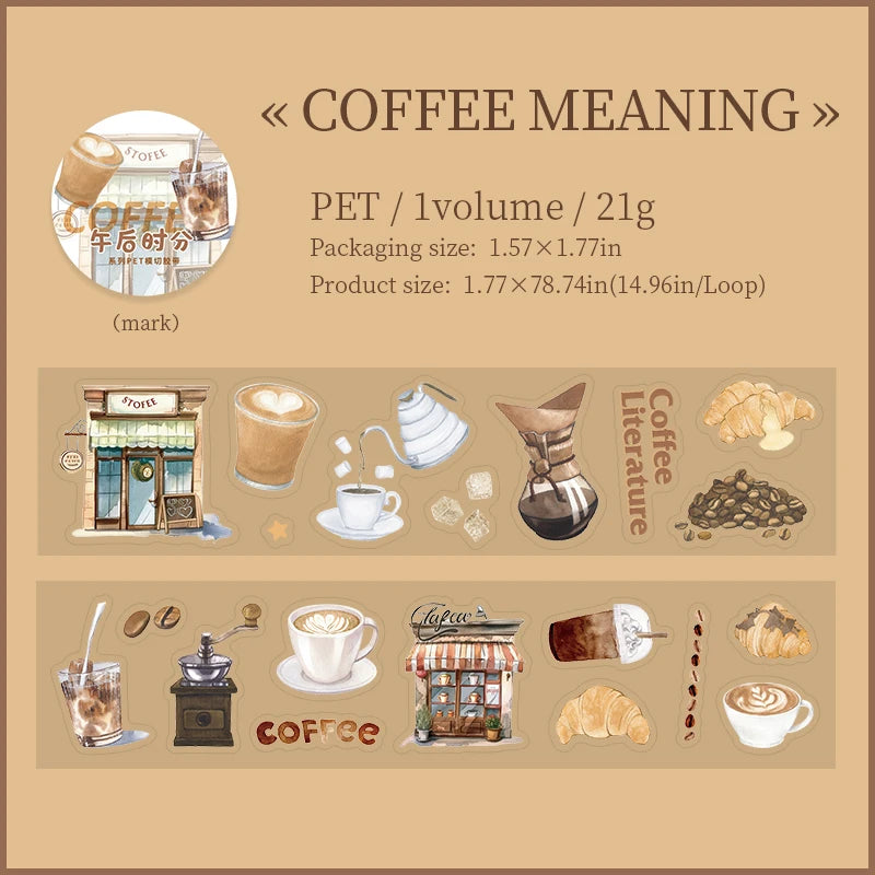 JIANQI 45mm*2m 1pc PET Tape Creativity Scrapbooking Hand Account Adhesive hand made Diy Junk Journal Supplies Craft Supplies