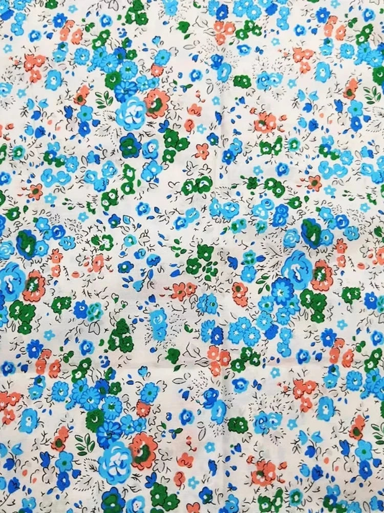 145x50cm Pastoral Floral Poplin Cotton Fabric DIY Children's Wear Cloth Make Bedding Quilt Decoration Home
